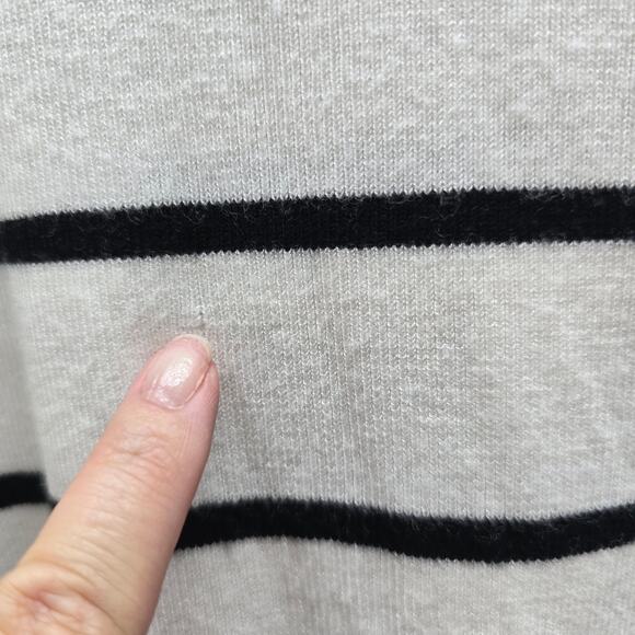 Maison Jules Women's Striped Bow Sleeve Knit Sweater White Black Size Medium - Picture 7 of 7